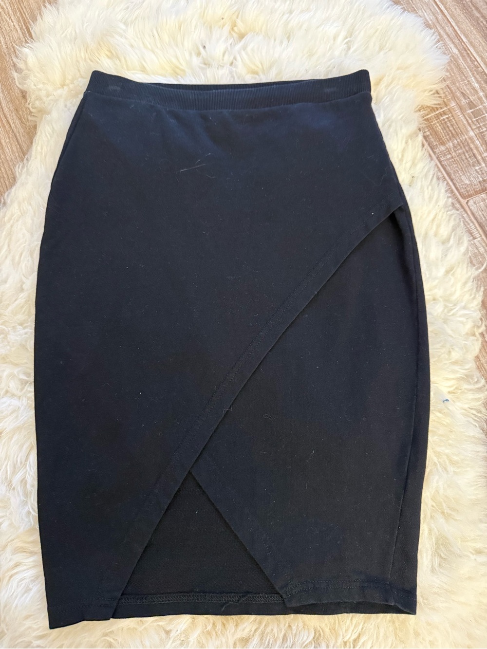 ASOS Black Wrap-Front Pencil Skirt